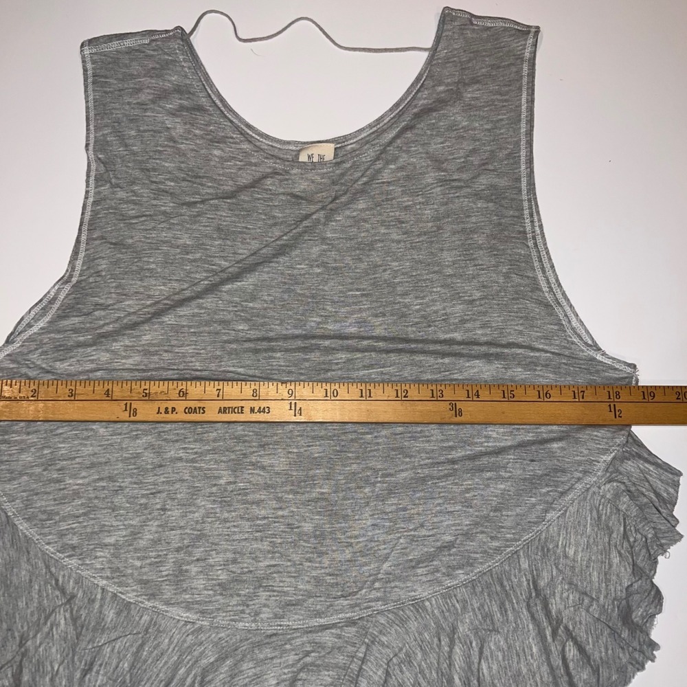 We The Free Tank Top Womens Small Gray‎ Ruffle Peplum Sleeveless Heathered - Picture 6 of 7